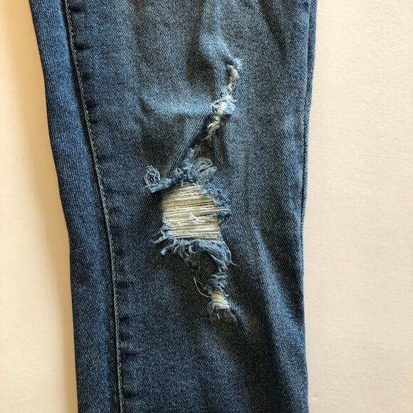 Rachel Roy Women's Medium Wash Distressed Cropped Skinny Jeans - Size 4 - Picture 8 of 10